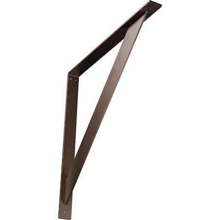 Ekena Millwork Traditional Steel Bracket, Hammered Dark Bronze 2"W x 24"D x 24"H BKTM02X24X24TRHDB